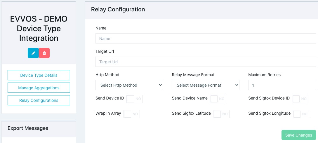Relay Configuration Form